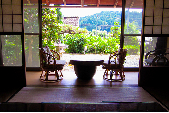 かやぶき屋根の宿